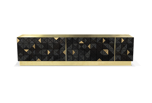 Mosaic Black Gold TV Cabinet
