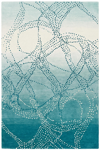 Ocean Web Teal Handcrafted Rug