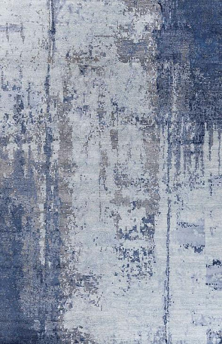 Handmade Luxury Abstract Blue Rug