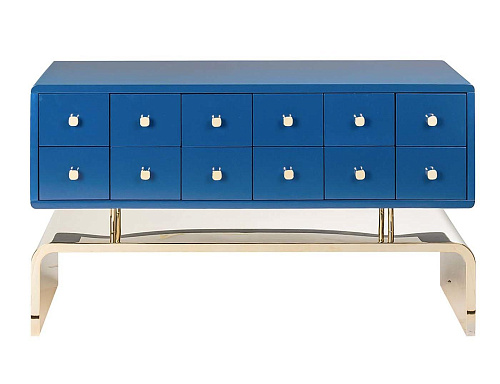 Auspicious Blue Tufted Dresser