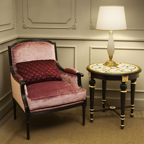 Classical Armchair in Bordeaux Velvet