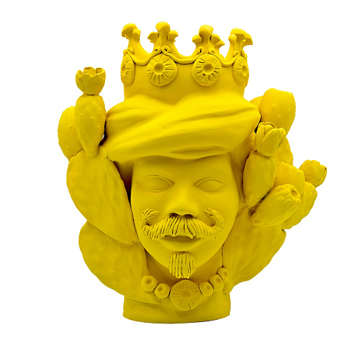 Moor's Head Yellow Matte Sculpture