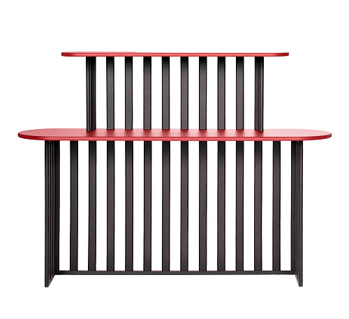 Black & Red Two-Level Console Table