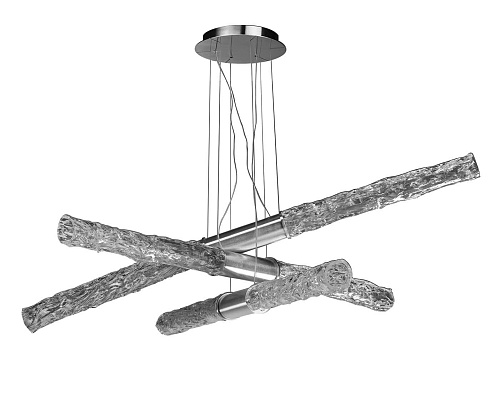 Linear Chandelier in Clear Blown Glass
