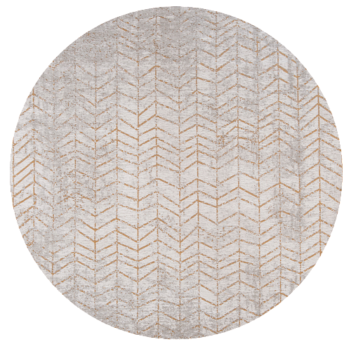 Central Yellow Round Rug
