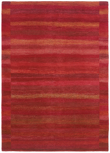 Hand-Knotted Red Line Rug