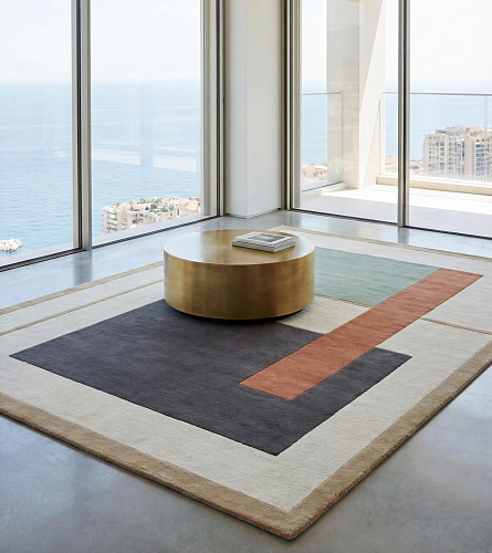 Geometric Block Forest Handcrafted Rug