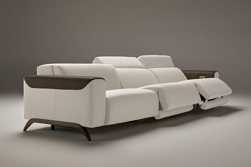 Atlanta Black & White 3-Seater Reclining Sofa
