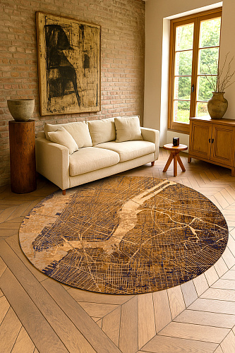 Gatsby Gold Round Rug