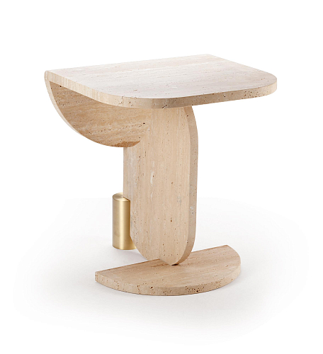 Playing Games Travertine Side Table