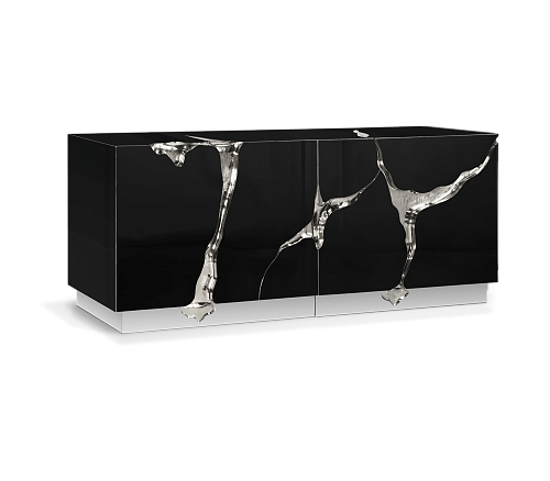 Fissure Silver & Black Sideboard