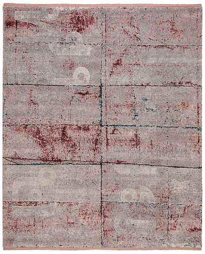 Hand-knotted Wool / Silk Purple Rug