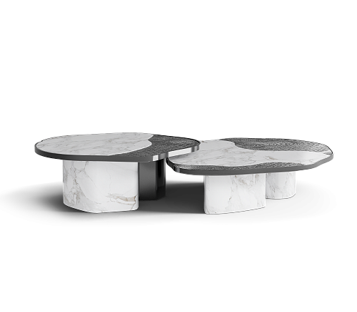 Athena Calacatta Marble & Onyx Table Set