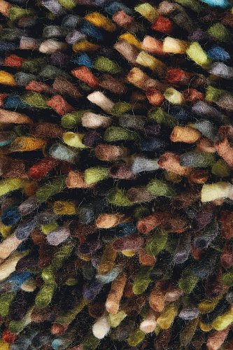Points Olive Green Mix Shag Rug