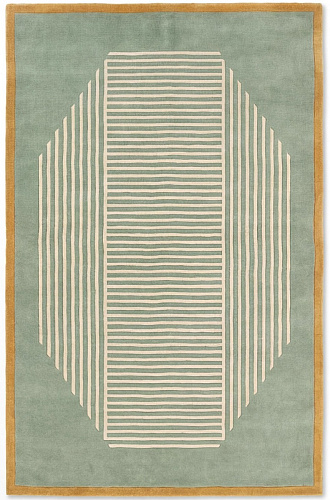 Octagon Lines Sage Artisan Rug