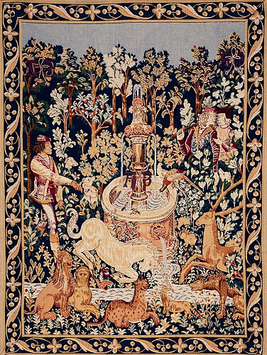 Unicorn at the Fountain with Border Tapestry