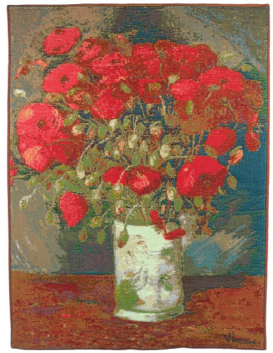Van Gogh's Vase with Poppies Tapestry