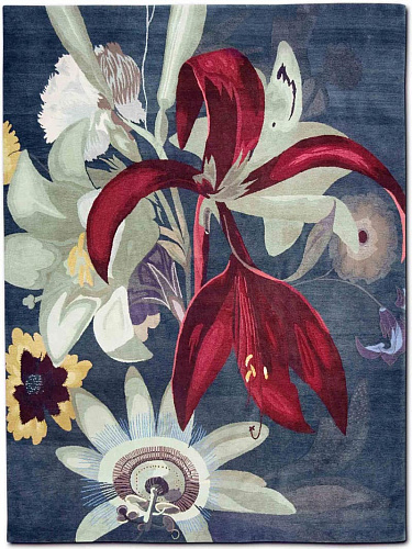 Red Flower Luxury Handmade Rug