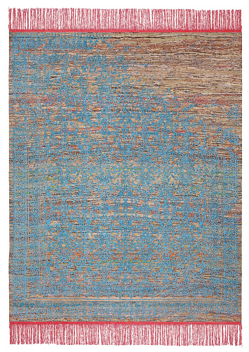 Ferrara Hand-knotted Pink / Blue Rug