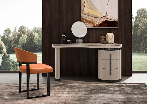 Table Mirror with Marble Base