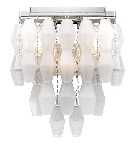 Polished Nickel Murano Glass Wall Sconce