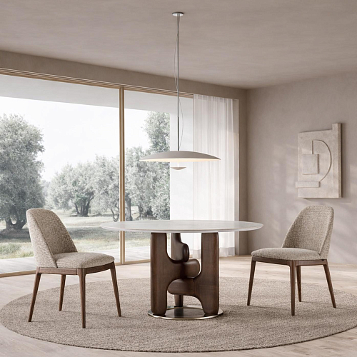 Clifford Marble-Top Round Dining Table