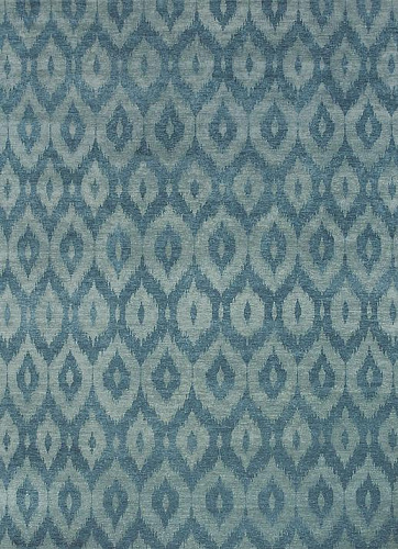 Ikat Hand Woven Wool Blue Rug