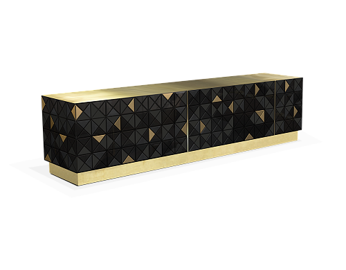 Mosaic Black Gold TV Cabinet
