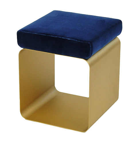 Blue Stool with Metal Base