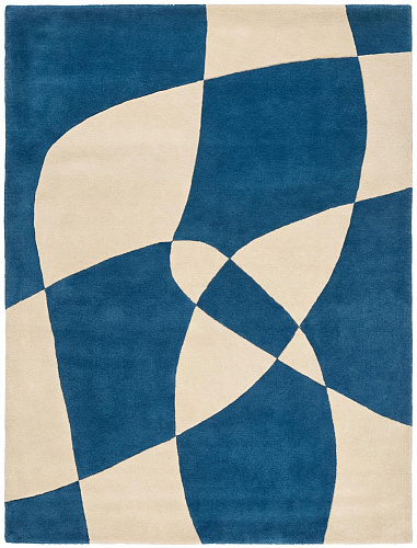 Rotating Forms Blue Artisan Rug