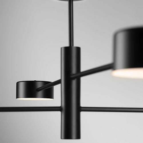 Matte Black Linear Arm Chandelier