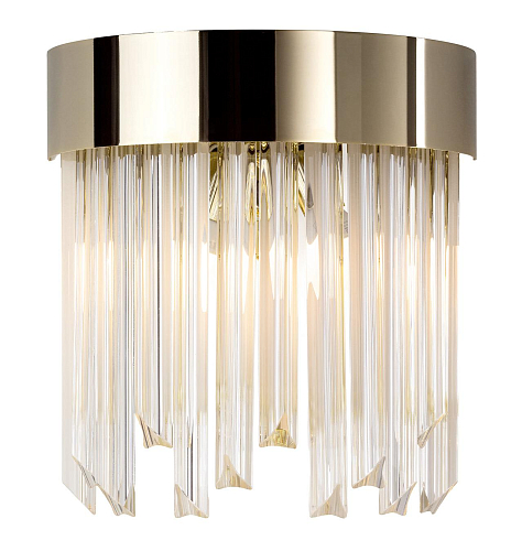 Gold Triedro Glass Rain Wall Sconce