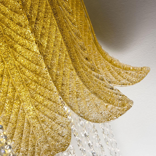 Murano Leaf Wall Sconce with Gold Accents