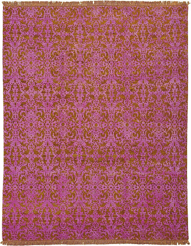 Hand-Knotted Vintage Style Pink Rug