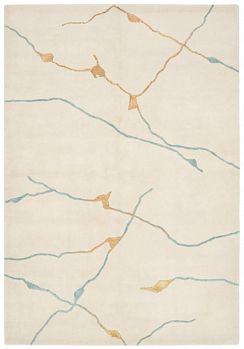Golden Veins Ivory Handcrafted Rug