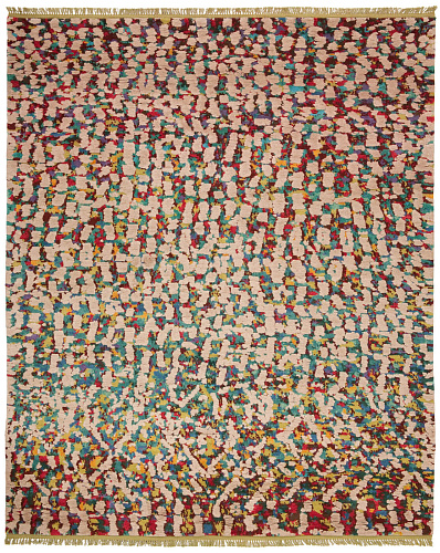 Hand-knotted Wool & Silk Multicolour Rug