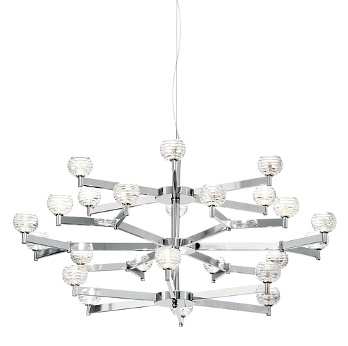Art Deco Nickel Crystal Chandelier
