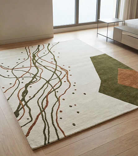 Calligraphic Paths Handcrafted Rug