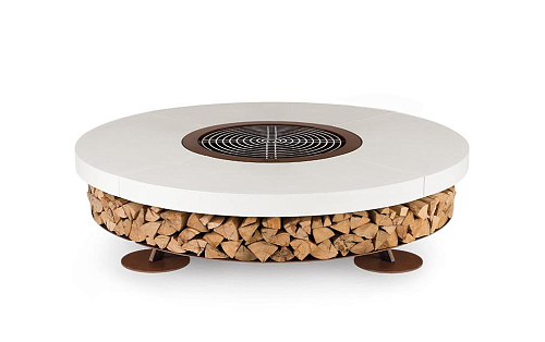 Ercole Concrete White Outdoor Italian Fire Pit