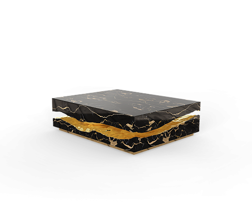 Boulder Portoro Marble Table