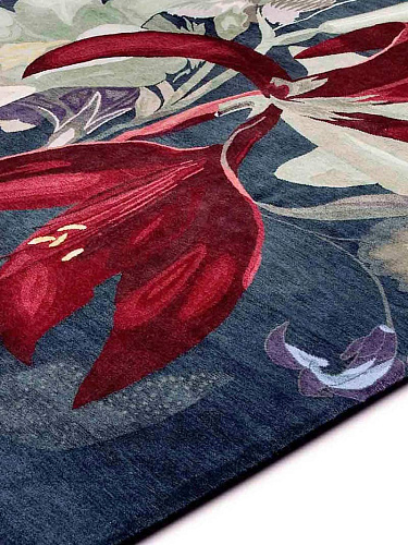 Red Flower Luxury Handmade Rug