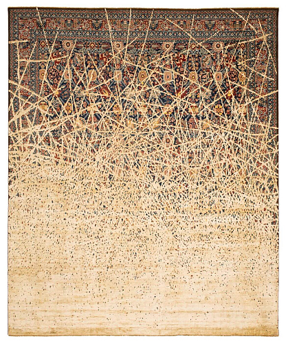 Tabriz Hand-knotted Yellow Multi Rug