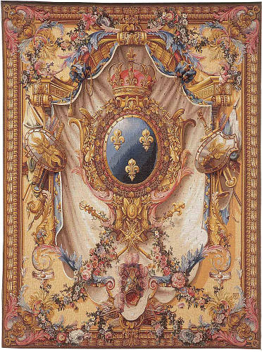 Large Coat of Arms in Beige Tapestry