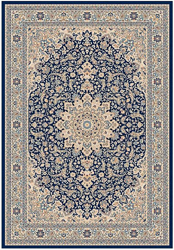 Blue Oriental Machine Woven Rug