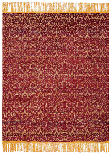 Hand-Knotted Vintage Style Red Rug