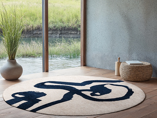 Sea Ink Round Rug