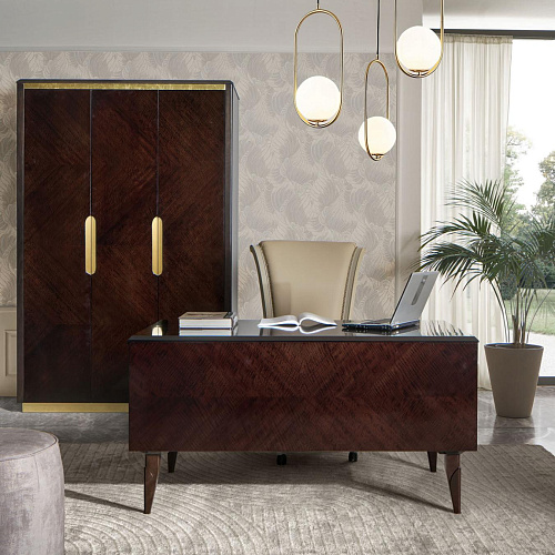 3-Door Dark Wood Cabinet