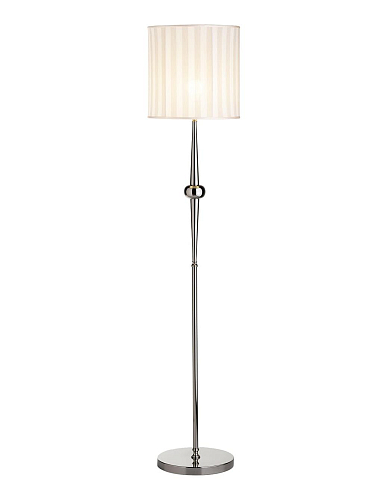 Elegant Floor Lamp with English-Style Striped Fabric Shade