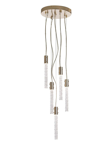 Gold Finish Crystal Rhombus Pendant Light
