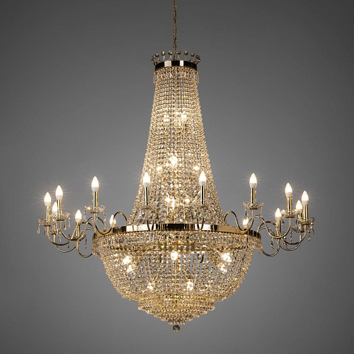 Luxury Crystal Chandelier in Soft Gold Finish